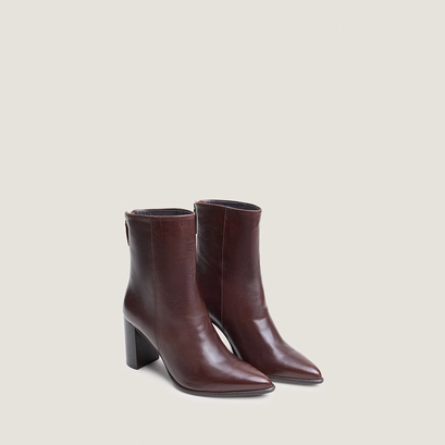 Back-zip ankle boots brown