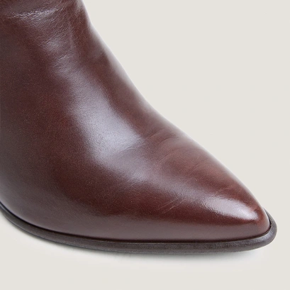 Back-zip ankle boots brown
