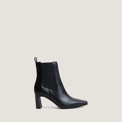Ankle boots with elastic and square toes black