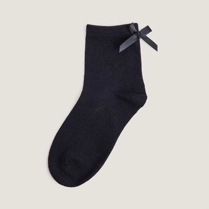 Short bow socks in black textile | fablo