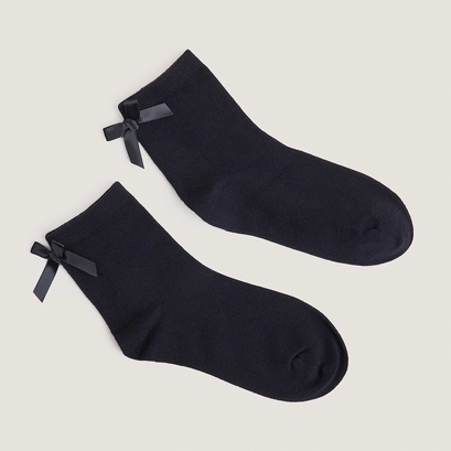 Short bow socks in black textile | fablo