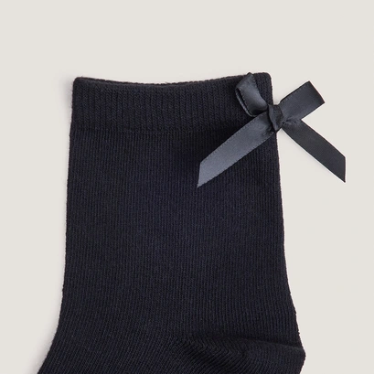 Short bow socks in black textile | fablo