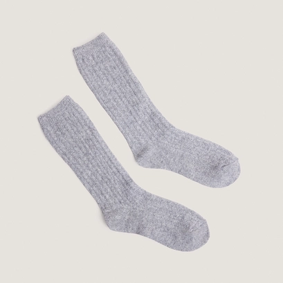 Knee-high socks in grey textile | fox