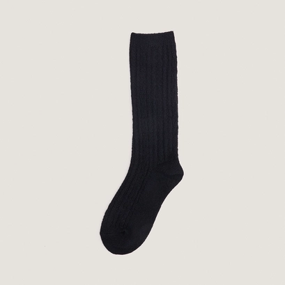 Knee-high socks in black textile | fox