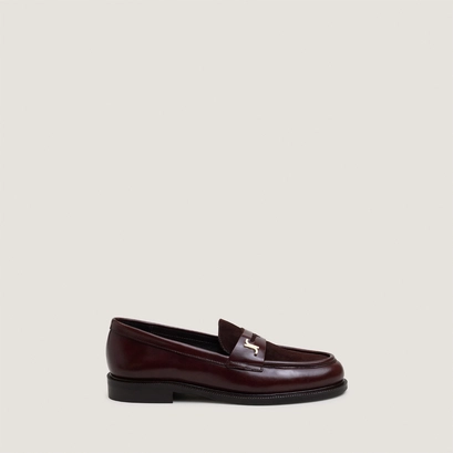 Round-toe monogram loafers brown