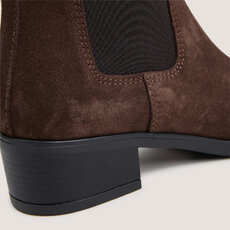 Pointed-toe chelsea low boots dark brown