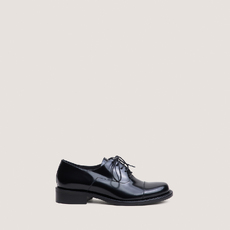 Lace-up round-toe loafers black