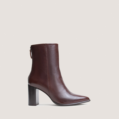 Back-zip ankle boots brown