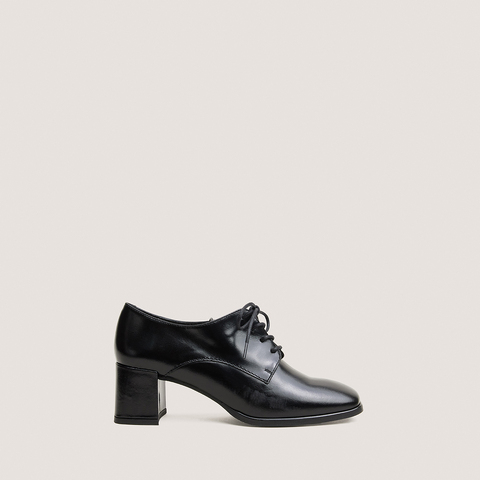 Heeled derbies with square toes black