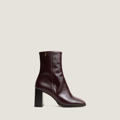 Heeled monogram ankle boots burgundy