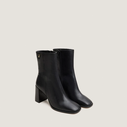 Heeled monogram ankle boots black