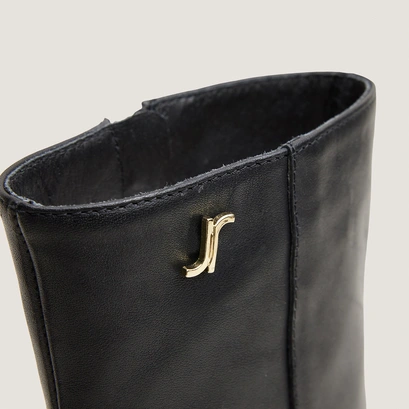 Heeled monogram ankle boots black