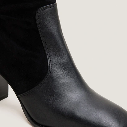 Heeled monogram boots black