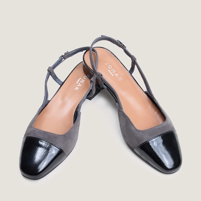 Slingbacks ballet flats black/grey