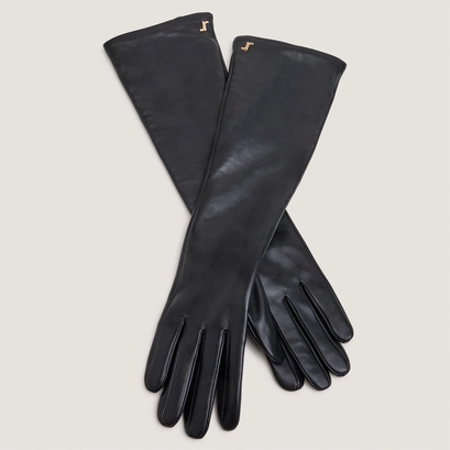 Long gloves in black leather | jumelle