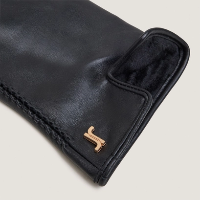 Monogram gloves in black leather | jupiter