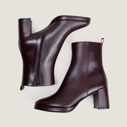 Heeled ankle boots burgundy