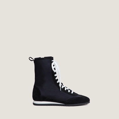High-top lace-up sneakers black