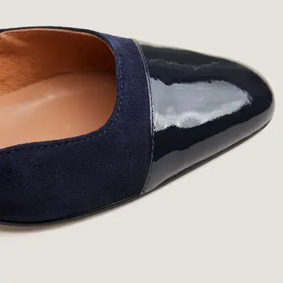 Heeled slingbacks navy