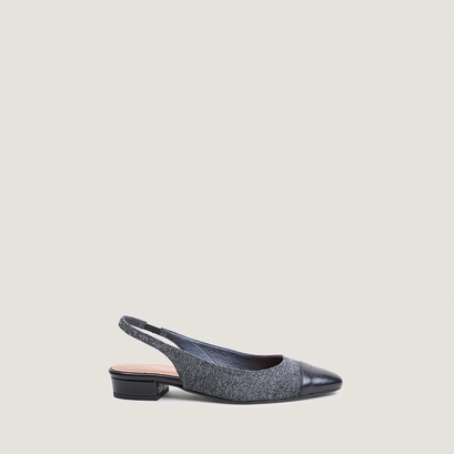 Low-heel slingback ballet flats black/grey