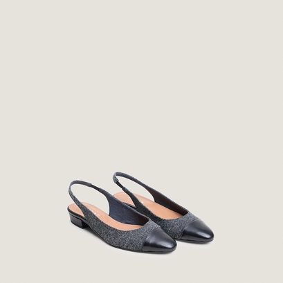 Low-heel slingback ballet flats black/grey