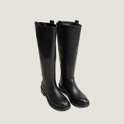 Tall Boots with Lug Soles black