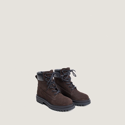 Lace-Up Boots with Lug Soles brown / black