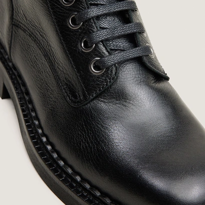 Lace-up heeled ankle boots black