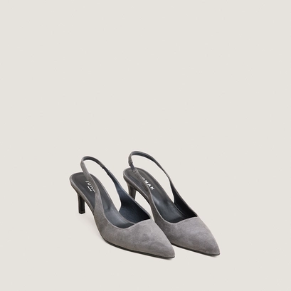 Heeled slingbacks grey