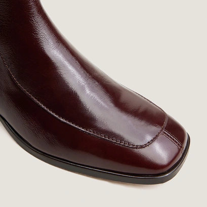 Square-toe ankle boots dark brown