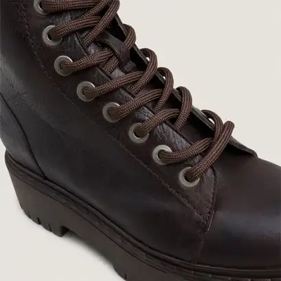 Lace-up boots with lug soles dark brown