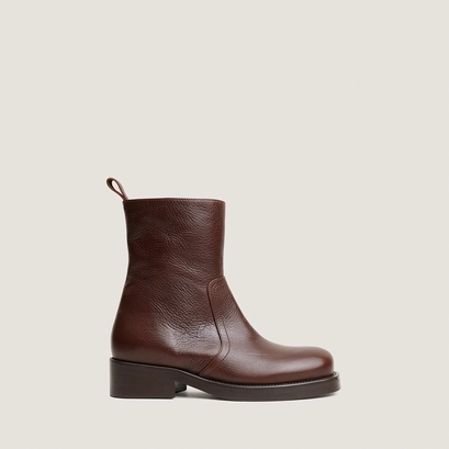 Zip heeled ankle boots brown