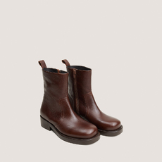 Zip heeled ankle boots brown