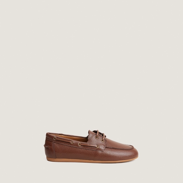 Soft loafers in cognac grained leather | LALIE