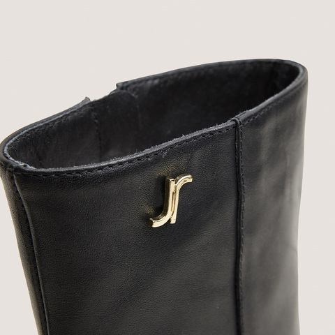 Heeled monogram ankle boots black