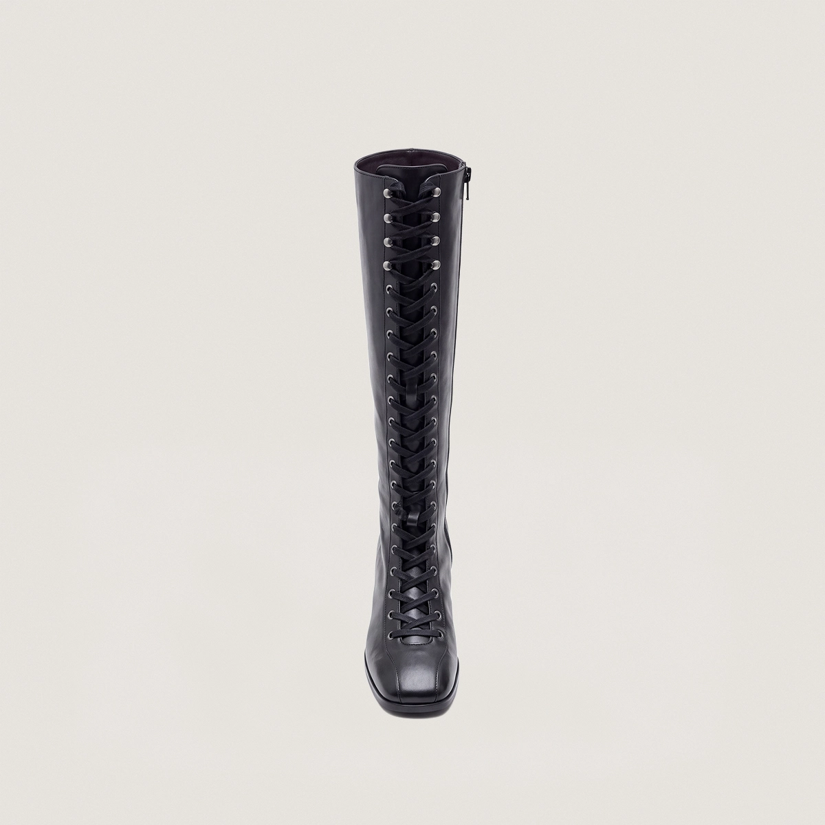 Heeled boots in black leather | VISION