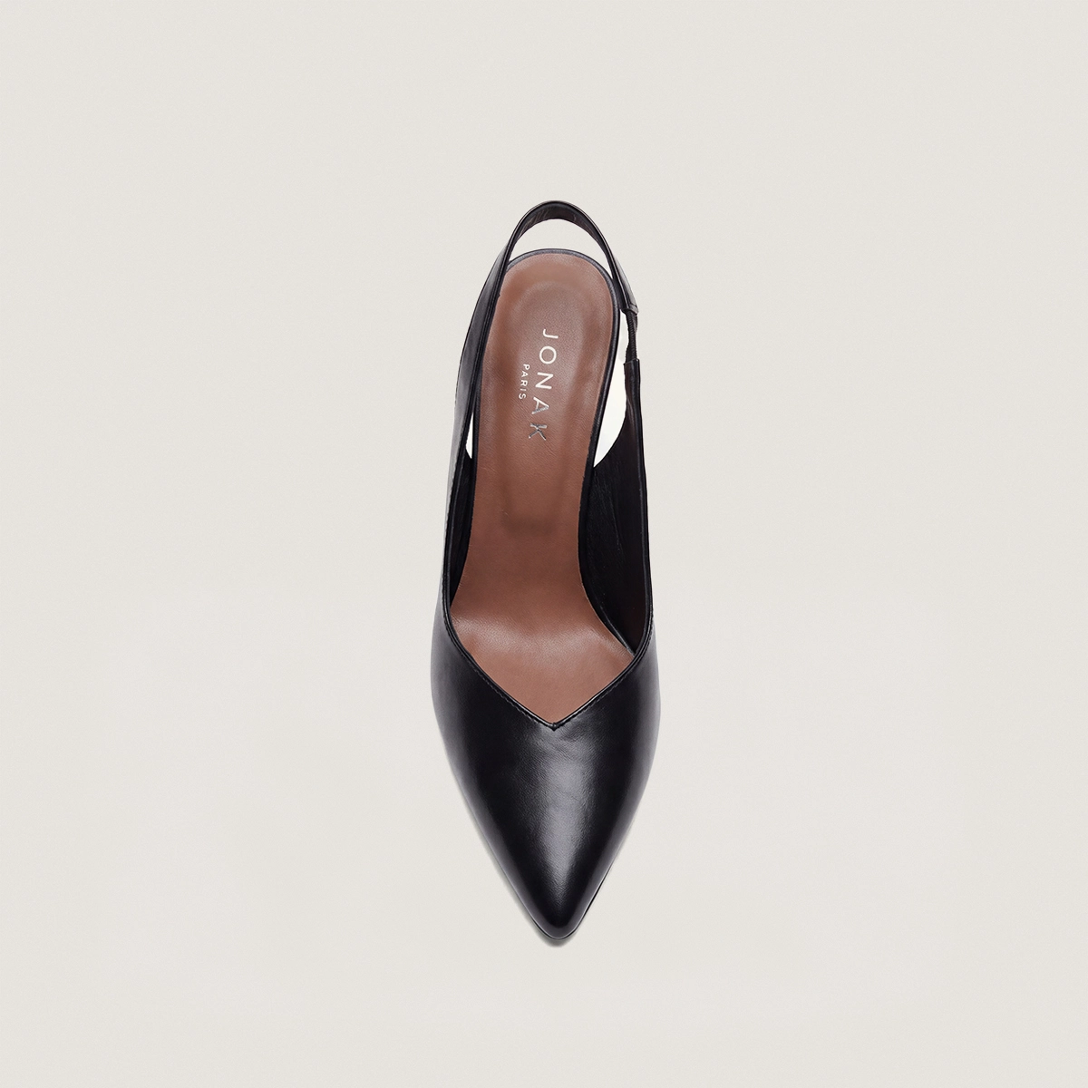 Pointed-toe slingback pumps in black leather | DILETTO