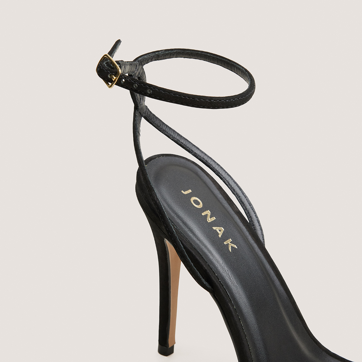 Heeled sandals in black suede | FABULEUSE