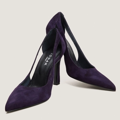 Heeled pointed-toe pumps purple
