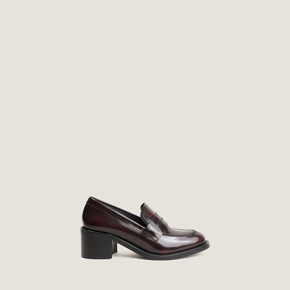 Heeled loafers burgundy