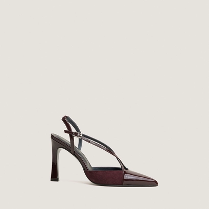Pointed-Toe Heeled Pumps burgundy