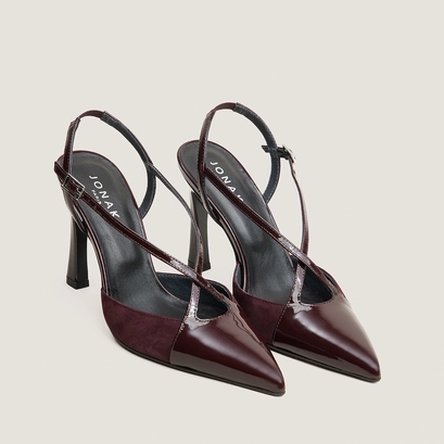 Pointed-Toe Heeled Pumps burgundy