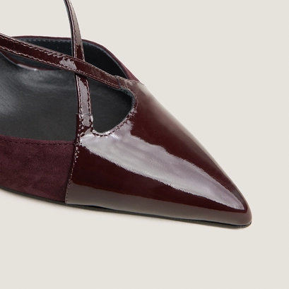 Pointed-Toe Heeled Pumps burgundy