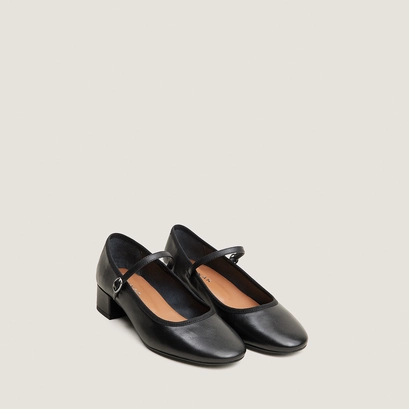 Heeled mary janes black