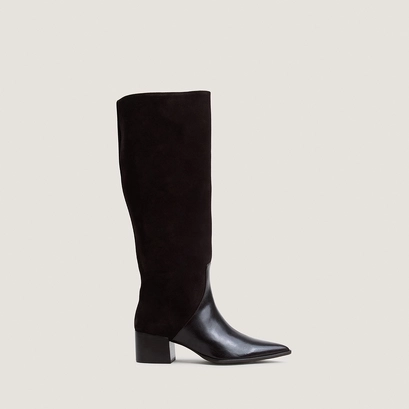 Heeled Pointed-Toe Boots dark brown