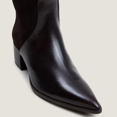 Heeled Pointed-Toe Boots dark brown