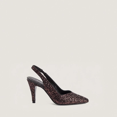 Pointed-toe slingback pumps brown