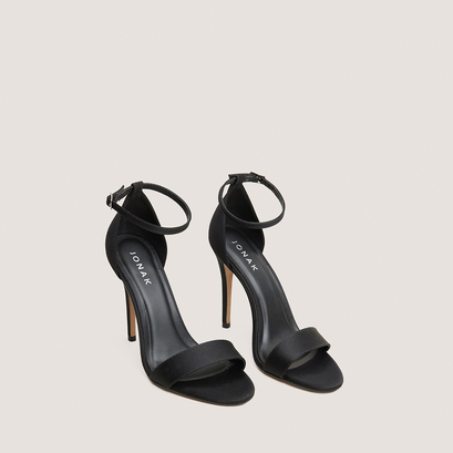 Heeled sandals with round toes black