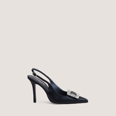 Pointed-Toe Slingback Pumps black