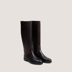 Round-Toe Boots dark brown